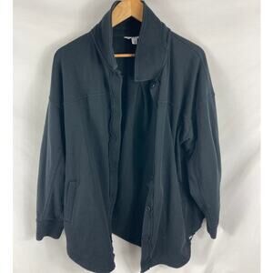 Joy Lab Button Up Warm Sweatshirt Black Size Large